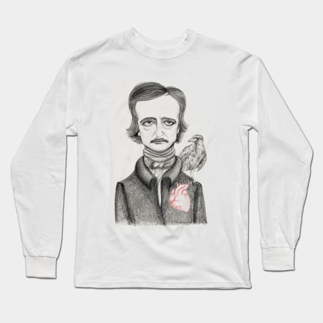 Allan Poe Long Sleeve T-Shirt by Pendientera